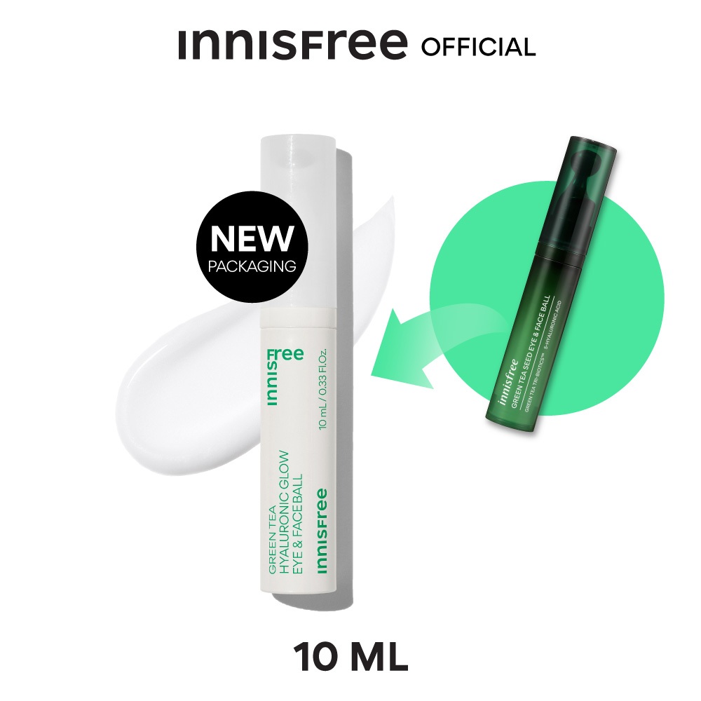 [เอสเซนส์รอบดวงตา] innisfree Green tea seed eye & face ball (10ml) ลดอาการบวม ลดถุงใต้ตา ลดรอยดำ เพิ่มกระจ่างใส