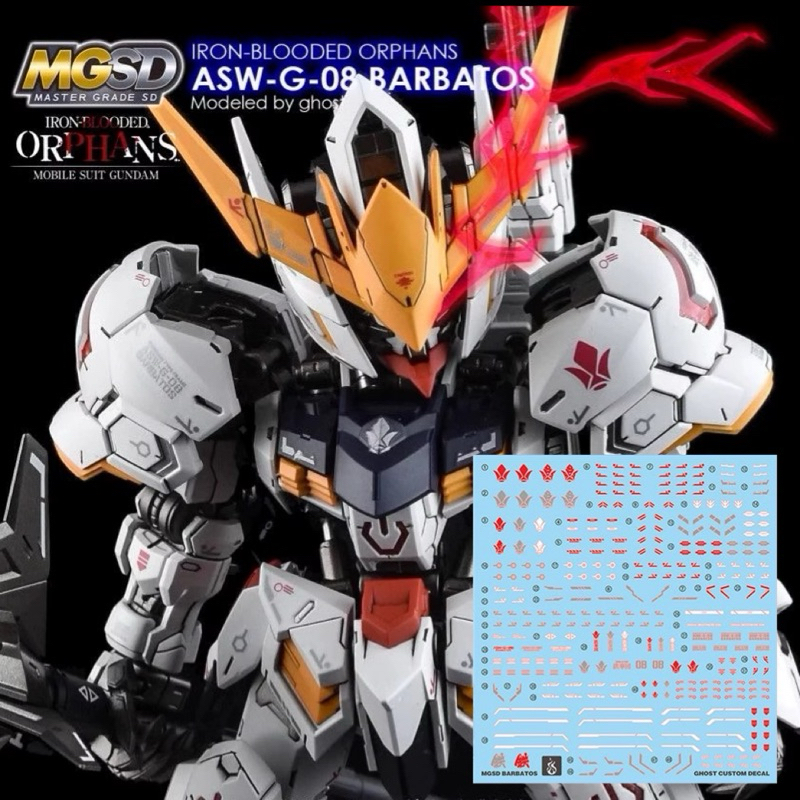 🟥พร้อมส่ง ดีคอลน้ำ GHOST MGSD 02 BARBATOS เรืองแสงแบล็คไลท์ LP