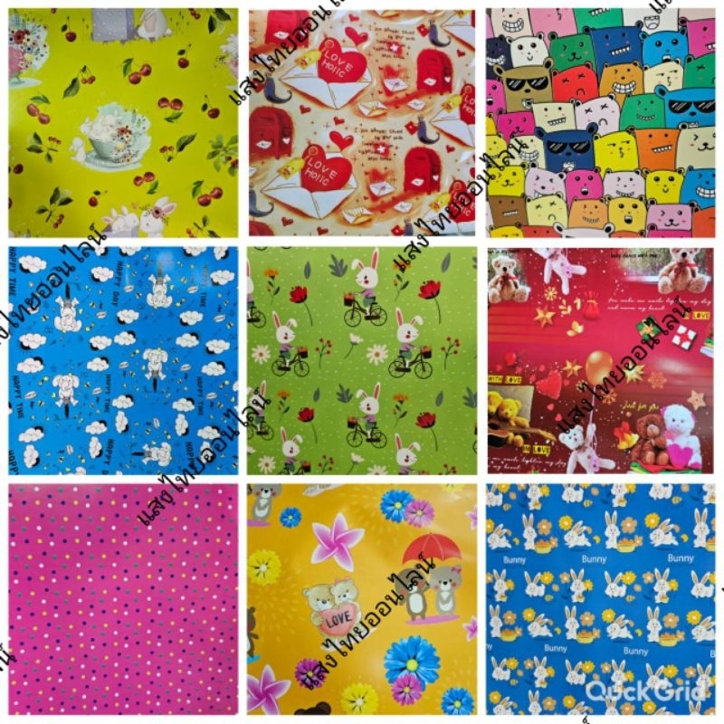 กระดาษห่อของขวัญอาร์ตมันคละลาย 10 ลาย 100 แผ่น ราคาส่ง