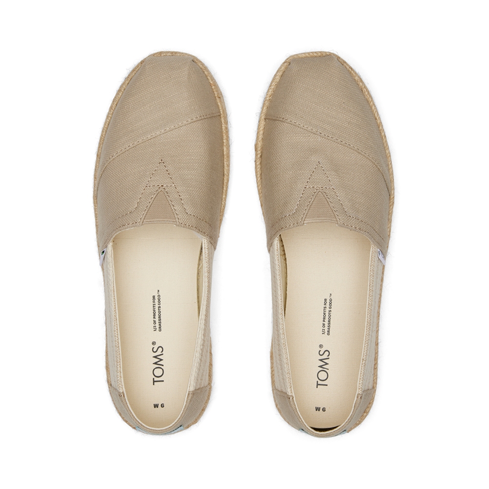 TOMS รองเท้าลำลองผู้หญิง สลิปออน รุ่น Alpargata Rope Oxford Tan Recycled Cotton University Stripes (CC) รองเท้าลิขสิทธิ์แท้
