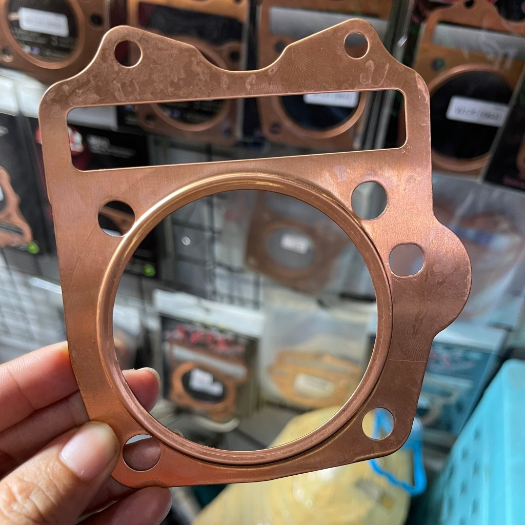 ประเก็นทองแดง WAVE125 ขนาด 54-71 มม. หนา0.5มม.ยกขอบ