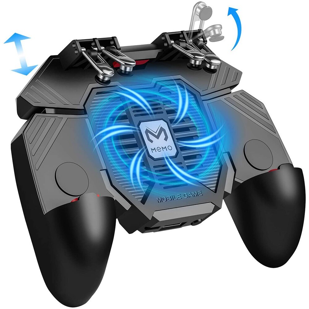 Memo AK77 Gamepad จอย PUBG พร้อมปุ่มยิง 4 ตำแหน่ง พัดลมระบายอากาศ แบตเตอรี่ 1200mAh /4000mAh