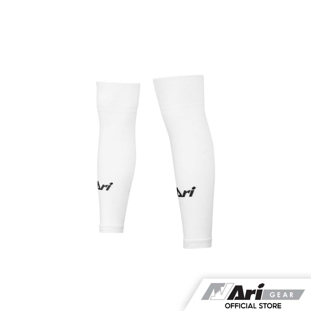 ARI FOOTBALL JUNIOR SLEEVE SOCKS - WHITE/BLACK ถุงเท้าฟุตบอลเด็กตัดข้อสำเร็จรูป อาริ สีขาว