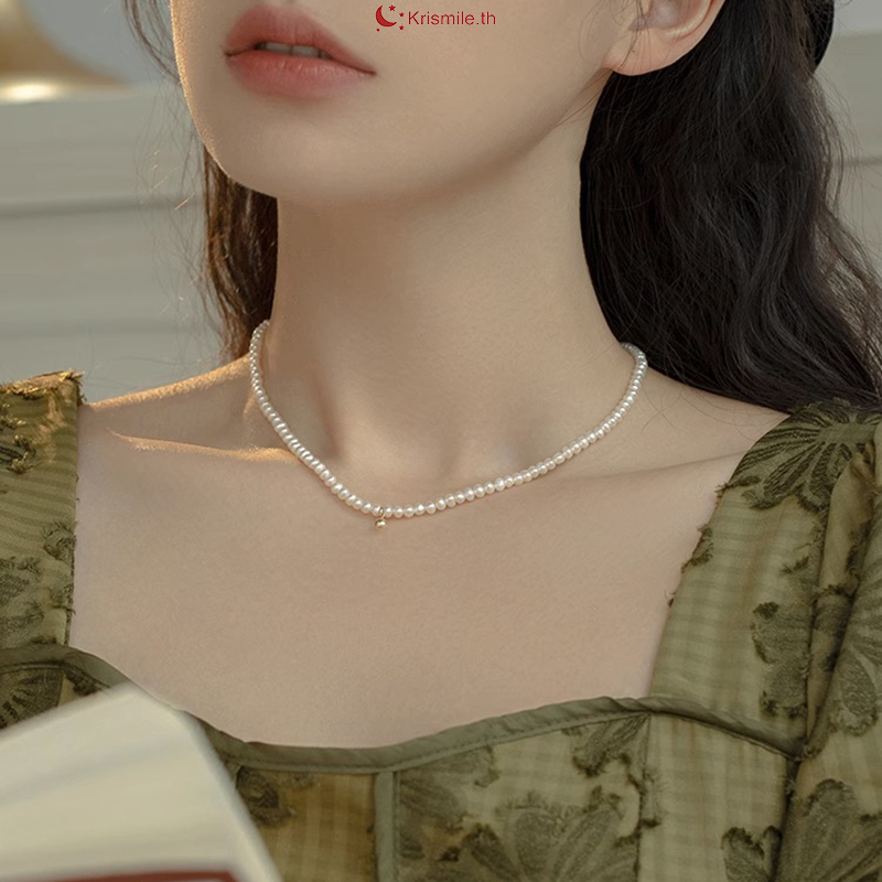 COD-ในไทย มุกสร้อยคอจี้ลูกปัดโกลเด้นมินิแฟชั่นหรูหราเครื่องประดับสำหรับผู้หญิงเรียบง่ายเข้ากับทุกการแต่งกาย-Krismile