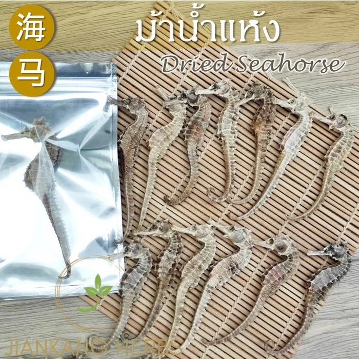 ม้าน้ำแห้ง dried seahorse 海马 สมุนไพรจีน สำหรับ ดอง ตุ๋น ต้ม บดผง อาหารทะเล ม้าน้ำตากแห้ง