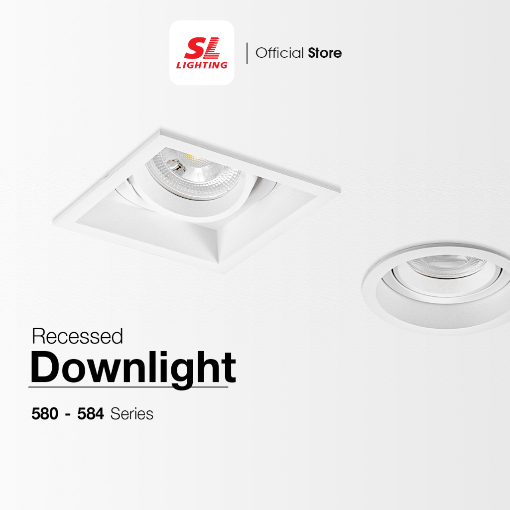 SL LIGHTING | Recessed Downlight MR16 GU5.3 ดาวน์ไลท์ฝังฝ้า เปลี่ยนหลอดด้านหน้า รุ่น SL-6-W-580 | SL-6-W-584