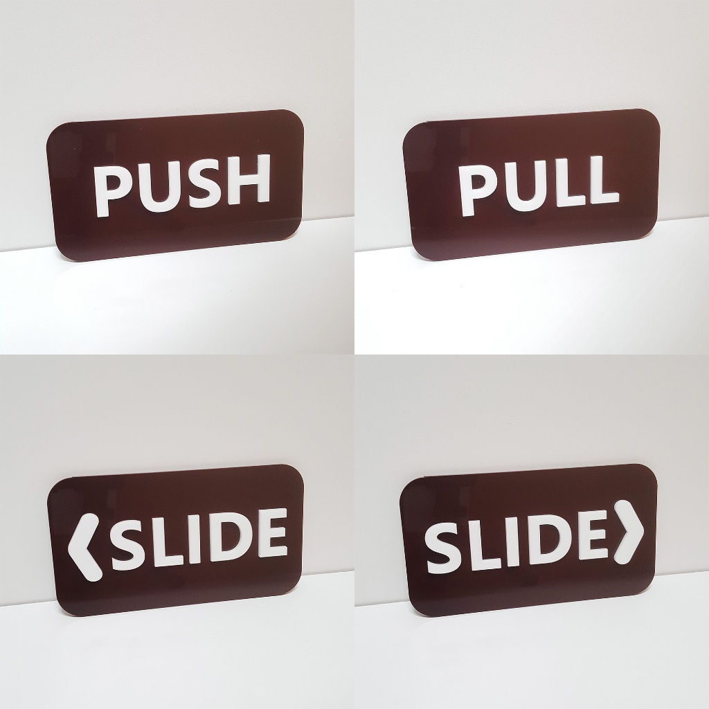 PUSH,PULL,SLIDE ป้ายผลัก+ดึง ป้ายติดกระจก ป้ายติดประตู เหมาะสำหรับตกแต่งร้าน แต่งบ้าน พร้อมส่ง - รูปที่ 7