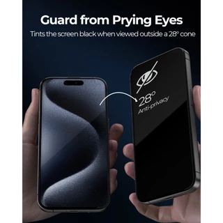 AUKEY SP-YS10 ฟิล์มกระจก/กระจกกันรอย iPhone 15 / 15 Plus / 15 Pro / 15 Pro Max PriviShield Privacy Tempered Glass