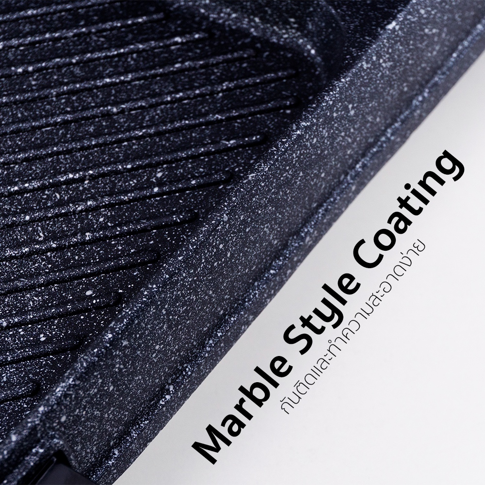 AIKO BL-K6230 เตาชาบู 2 ช่อง กระทะย่าง BBQ 2200w. เทอร์โมสตัท กระทะย่างสเต๊ก ***รับประกัน 2 ปี - รูปที่ 2