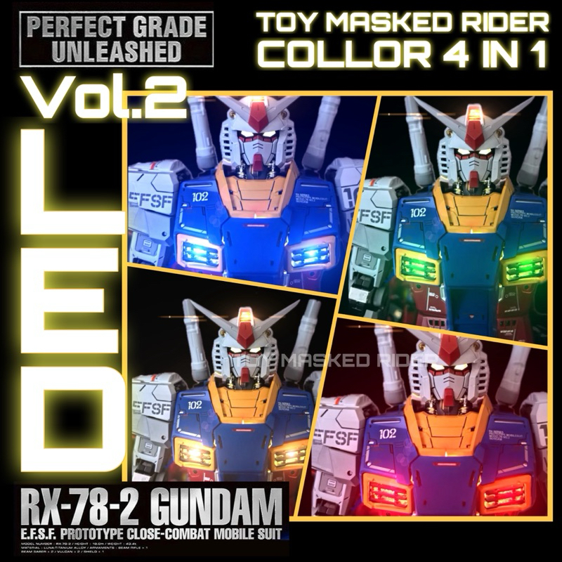 พร้อมส่ง V2 LED PG เปิด-ปิด ด้วยแม่เหล็กกันดั้ม PG UNLEASHED RX-78-2 GUNDAM ปรับแสงได้ 5 โหมดสี