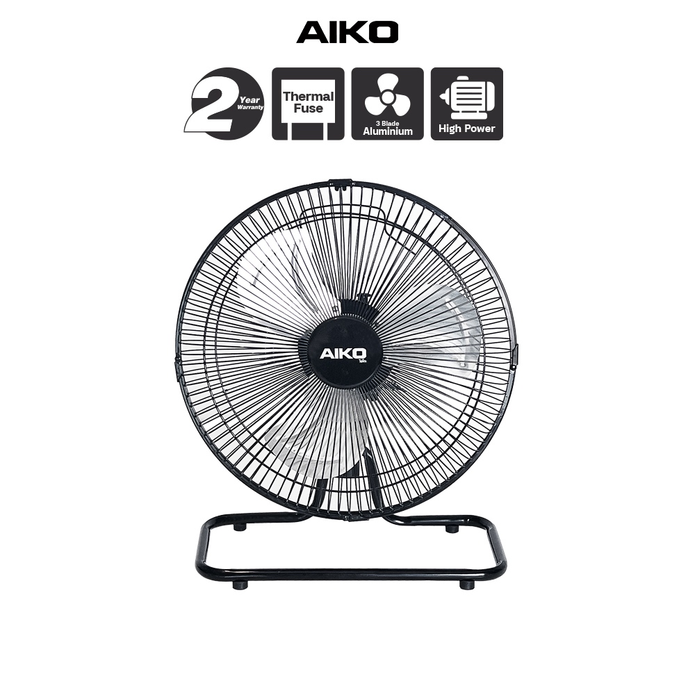 AIKO AVS-212 พัดลมเล็ก ใบพัดอลูมิเนียม 12 นิ้ว (ส่ายได้ ปรับก้มเงยได้ ใช้ไฟบ้านทั่วไป) ***รับประกันมอเตอร์ 2 ปี