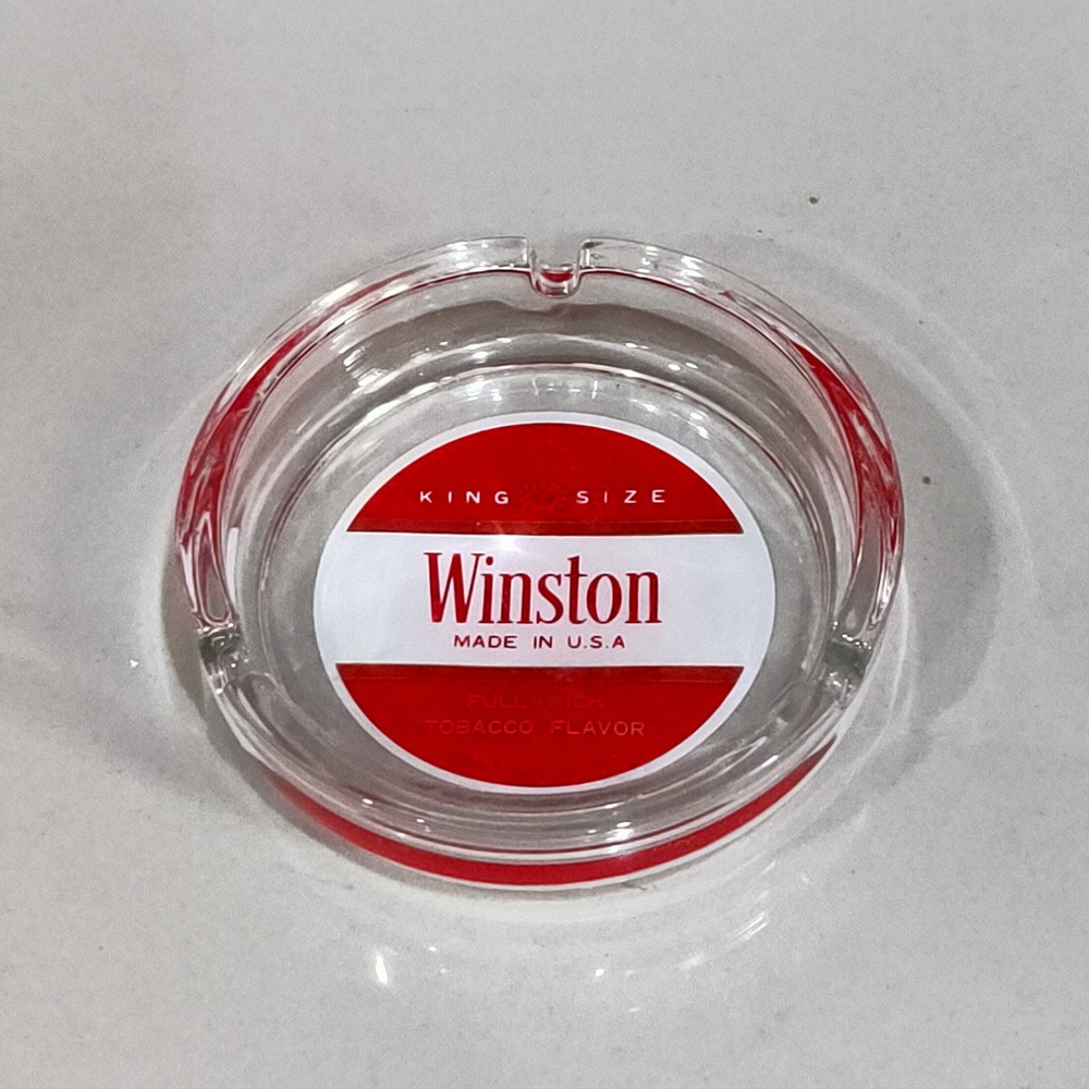 Ashtray Winston ของเก่า 🌟ที่เขี่ยบุหรี่แก้วคริสตัลอย่างหนา Antique 🌟Made in USA. Winston