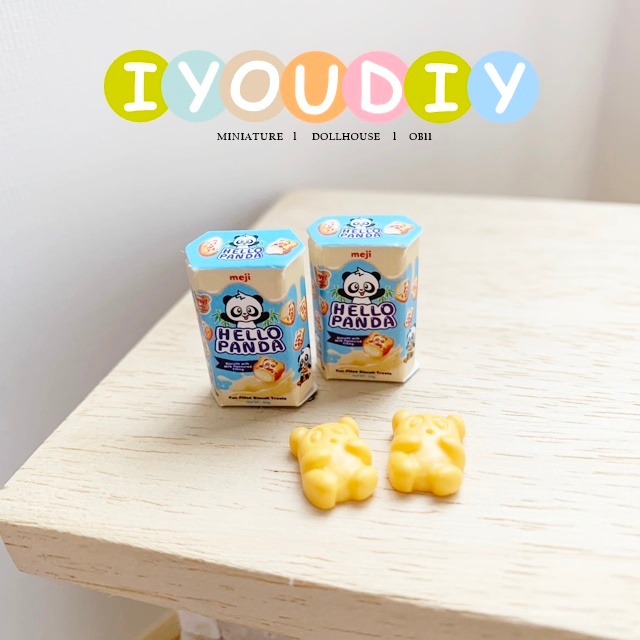 IYOU’DIY [แยกขาย] โมเดลกล่องขนม+บิสกิต2ชิ้น ของเล่น ของจิ๋ว ของสะสมบ้านตุ๊กตา miniature
