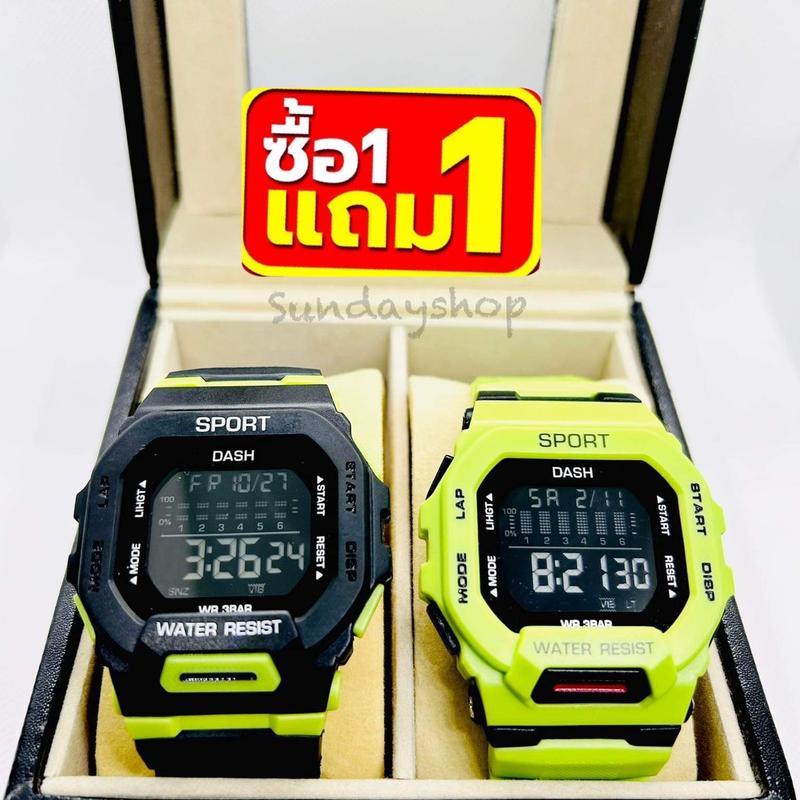 นาฬิกาดิจิตอล ทรงสีเหลี่ยม Sport รุ่นยอดฮิต  ขนาดหน้าปัด 40 mm  กันน้ำ ใส่ได้ทั้งชายและหญิง
