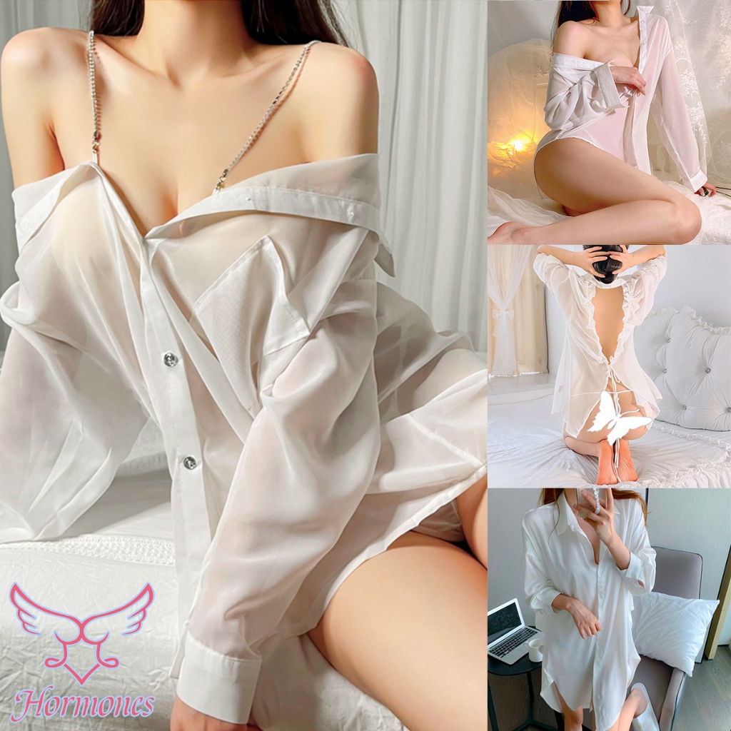 Hormones 🌜🌜 เสื้อแฟน เซ็กซี่ ชุดอ่อยแฟน ใส่สบาย พร้อมส่งจากไทย(衬衫）