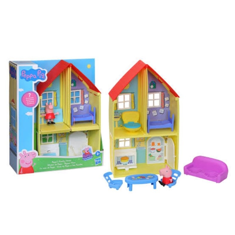 Peppa Pig Peppa’s Adventures Peppa’s Family House Playset Preschool Toy, includes Peppa Pig Figure and 6 Accessories
