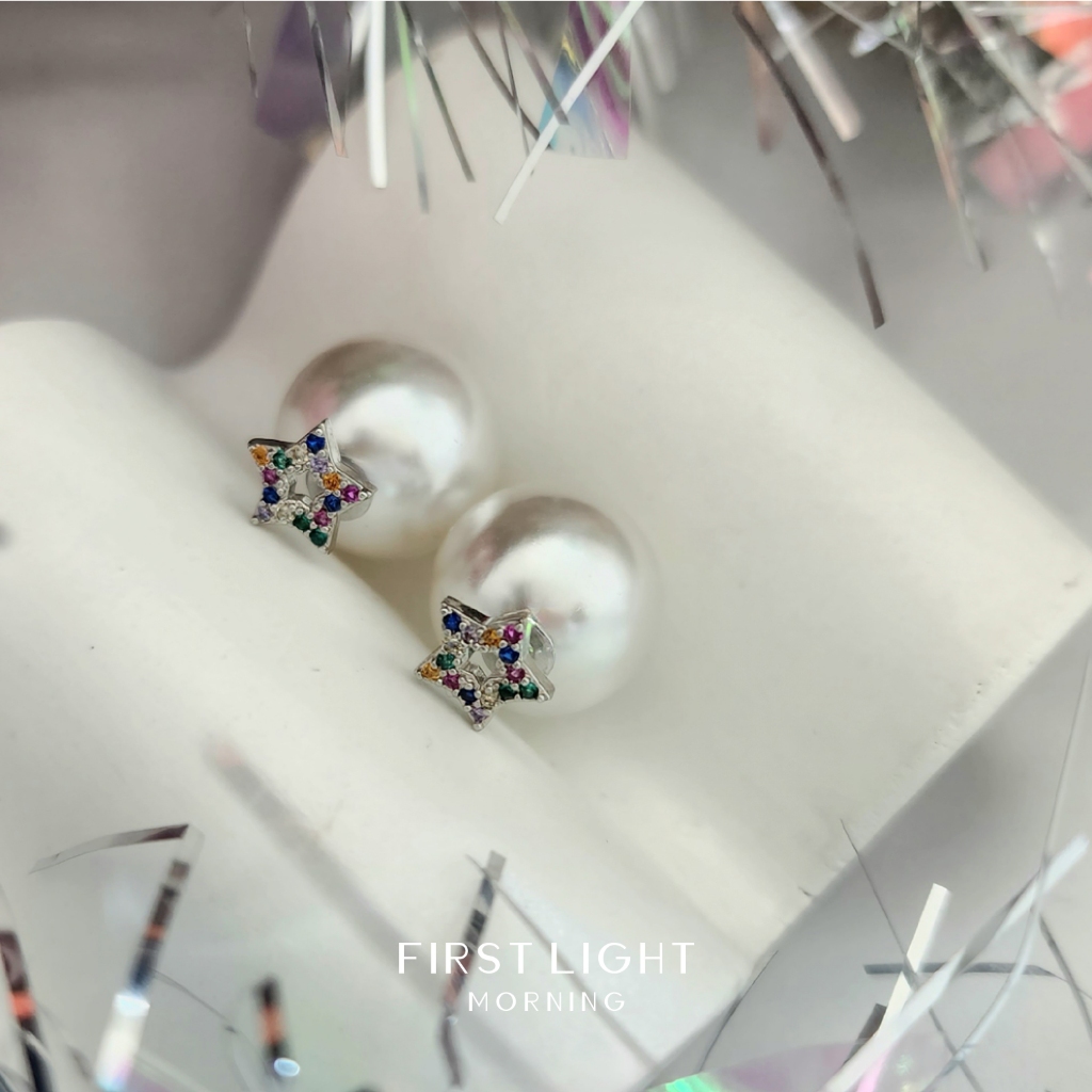 First Light Morning : Lucky Snow  Earrings ต่างหูเล่น Layer