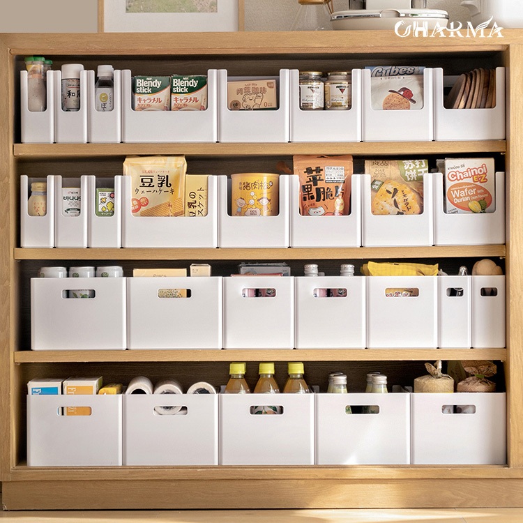 กล่องเก็บของในตู้ ตะกร้าใส่ขนมและเบ็ดเตล็ด กล่องจัดระเบียบของใช้ในครัวเรือน ชั้นวางของในครัว เดสก์ท็