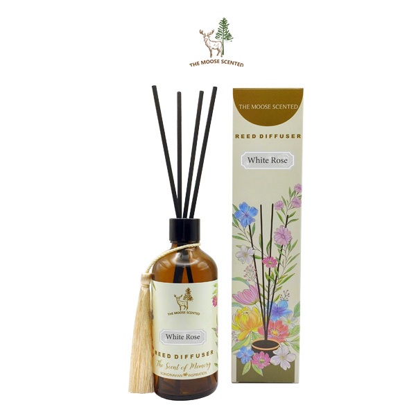 ก้านน้ำหอมกระจายกลิ่น กลิ่น White Rose ขนาด 100ml กลิ่นหอมสดชื่น กระจายกลิ่นหอมในพื้นที่ของคุณ