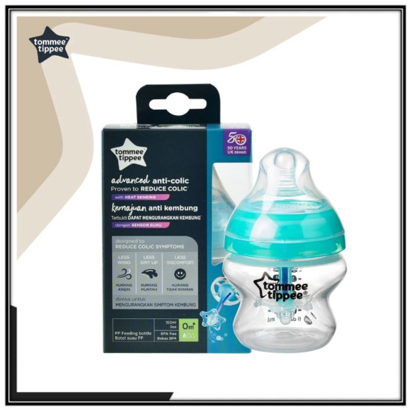 [NEW™]Tommee Tippee Advanced Anti Colic Bottle 2/pk 5oz/150ml - Blue (0m+)