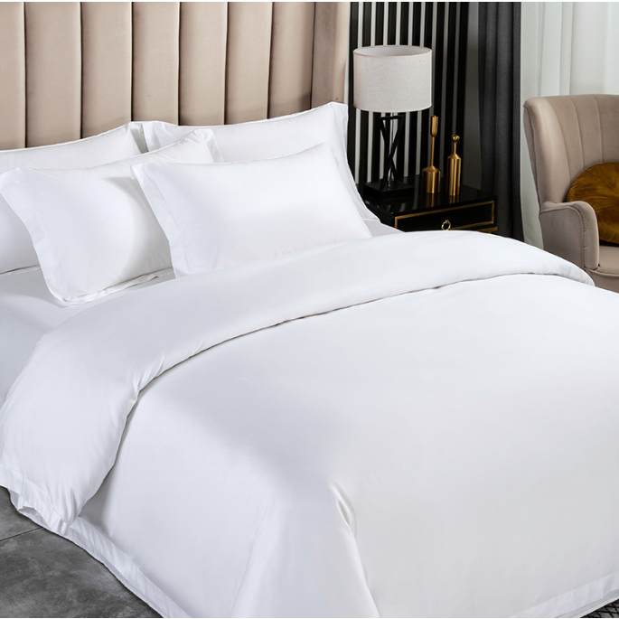 ปลอกผ้านวม สีขาวล้วน ผ้าคอตตอนเเท้ 100% ทอ 220 เส้นด้าย เกรดโรงเเรม