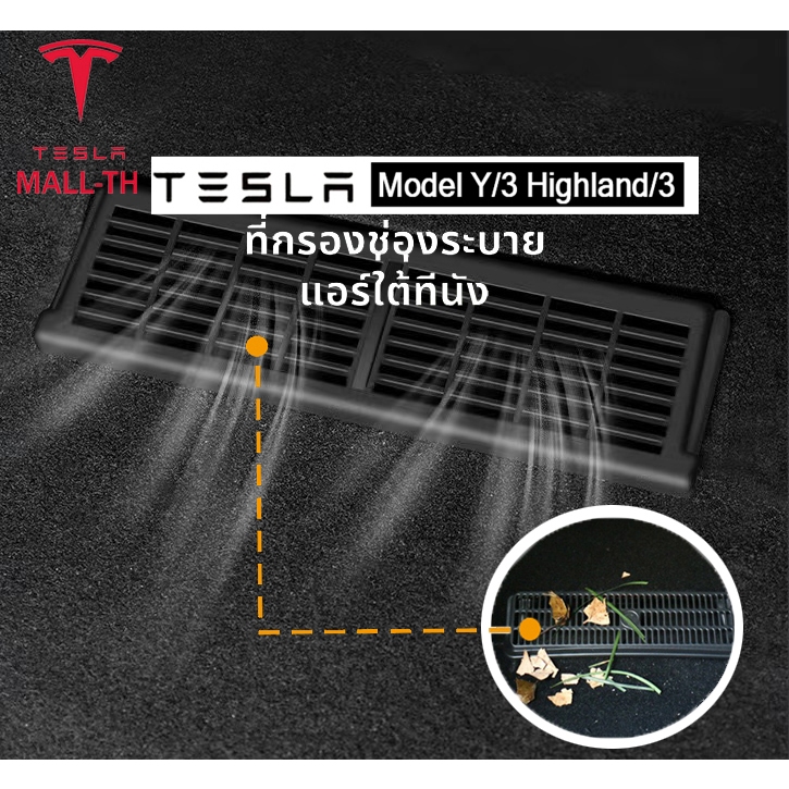 [ส่งจากไทย]Tesla Model Y junipe/Model 3 highland แผ่นกันสกปรกช่องแอร์ ที่ปิดกันสปกรกใต้ที่นั่ง แบบล็อค  (แพ็ค 2 ชิ้น)