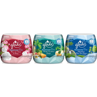 (2 กลิ่น) Glade Essences Elite Scented Gel เกลด เอสเซ้นส์ อีลีท เซ็นท์เต็ดเจล เจลหอมปรับอากาศ 180 กรัม