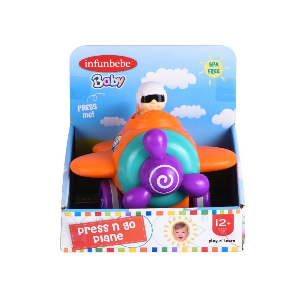 Wel-B x infunbebe press n go plane (เครื่องบินของเล่นเด็ก) - เครื่องบิน เสริมพัฒนาการ หมุนได้