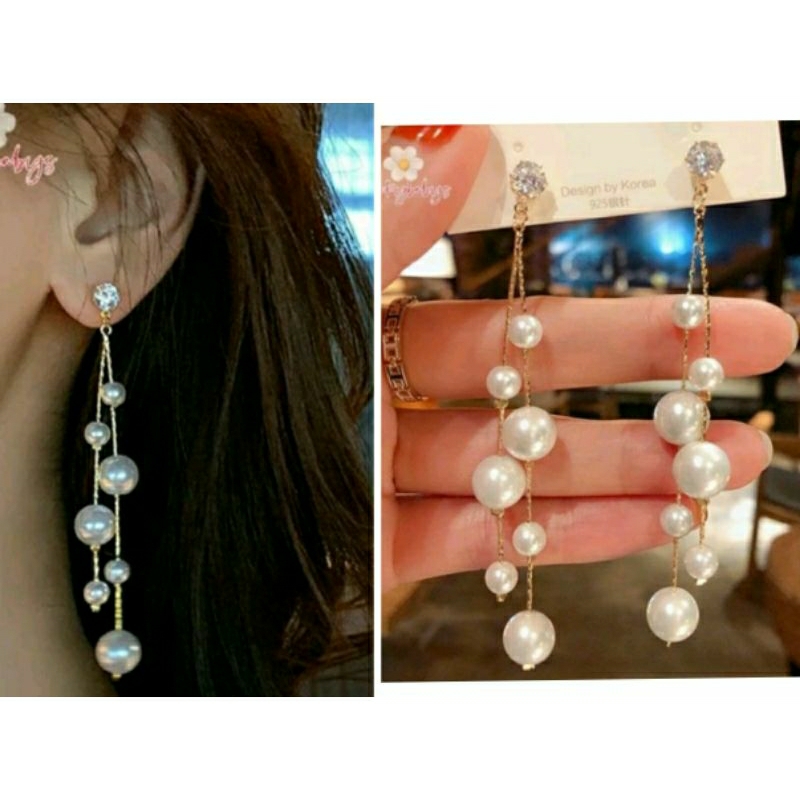 พร้อมส่ง  ต่างหูมุกยาวๆเม็ดใหญ่ ต่างหูยาวระย้าออกงาน ตุ้มหูมุกติดหู เสียบ โบว์ ริบบิ้น ใส่ชุดไทย เดรส ไปงานแต่ง ใส่ทำงาน