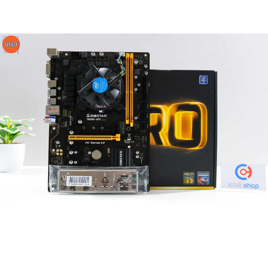ชุดซีพียูพร้อมเมนบอร์ด CPU : INTEL CELERON G3900 + MB : BIOSTAR TH250-BTC P12571
