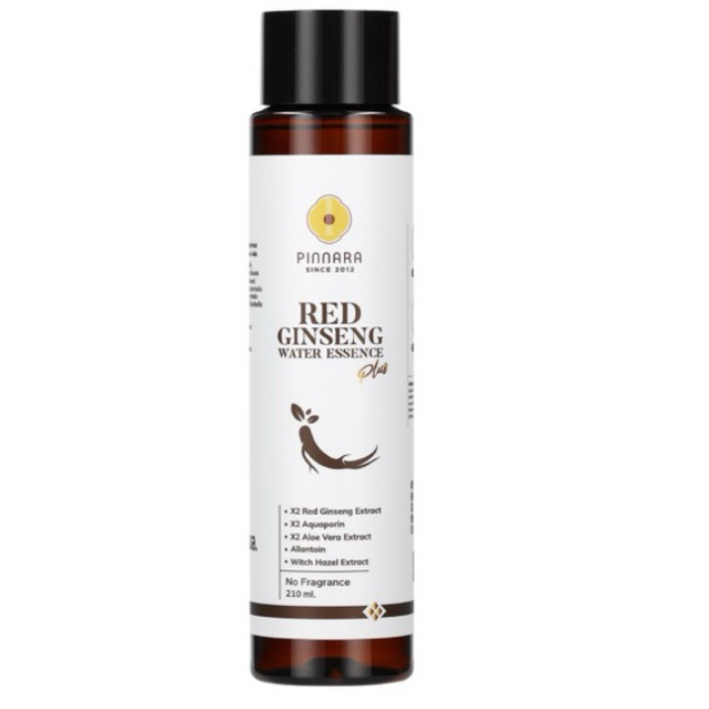 ใหม่ Pinnara พิณนารา RED GINSENG WATER ESSENCE น้ำตบโสมเกาหลี ขนาด 210ML.ลดสิว ลดริ้วรอย ให้ความชุ่มชื้น กระชับรูขุมขน