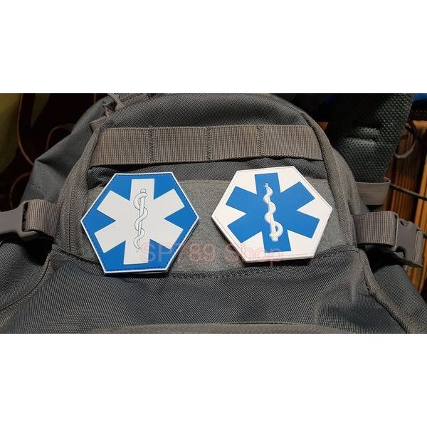 (พร้อมส่งจากไทย) อาร์มตีนตุ๊กแก PVC อย่างดี Patch star of life (งานสิงคโปร์) หกเหลี่ยม (Patchเป็นตีน