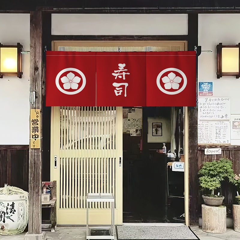 ม่านญี่ปุ่น🇯🇵 ป้ายร้านอาหาร ธงร้าน ผ้าม่านบังแดด สไตล์ญี่ปุ่น สำหรับตกแต่งร้านค้าและบ้าน