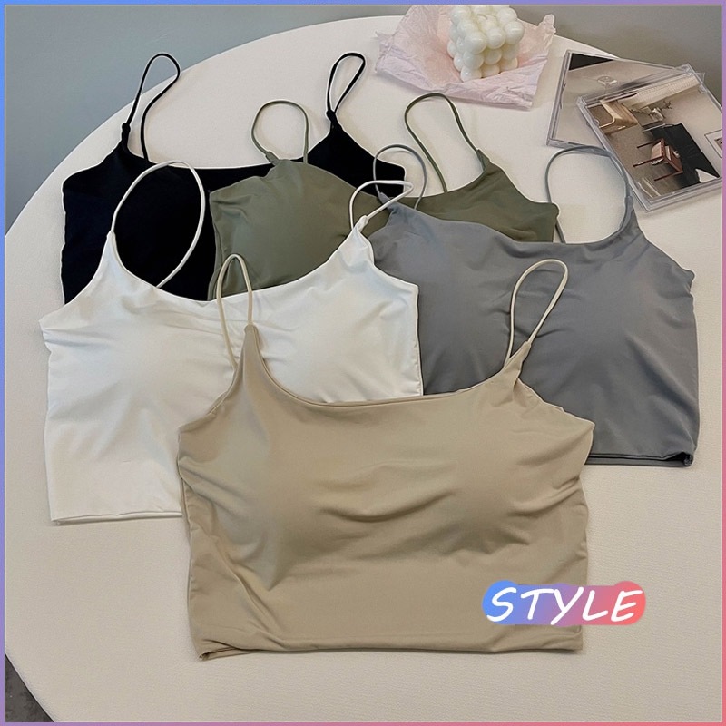 STYLE 🔥พร้อมส่ง🔥 X5618* เสื้อสายเดี่ยว คอยู เสื้อครอปสายเดี่ยว สายสปาเก็ตตี้ ทรงสลิมฟิต สไตล์เกาหลี