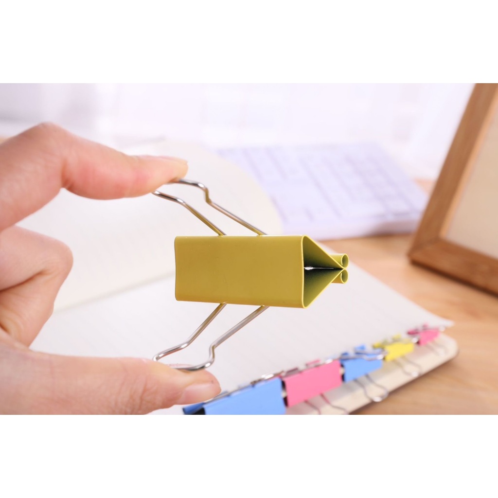 คลิปหนีบกระดาษ  🔥ถูกที่สุด🔥 แบบยกกล่อง คลิปหนีบสีหวาน ตัวหนีบกระดาษ ที่หนีบกระดาษ แฟนซี binder clip พร้อมส่ง - รูปที่ 6