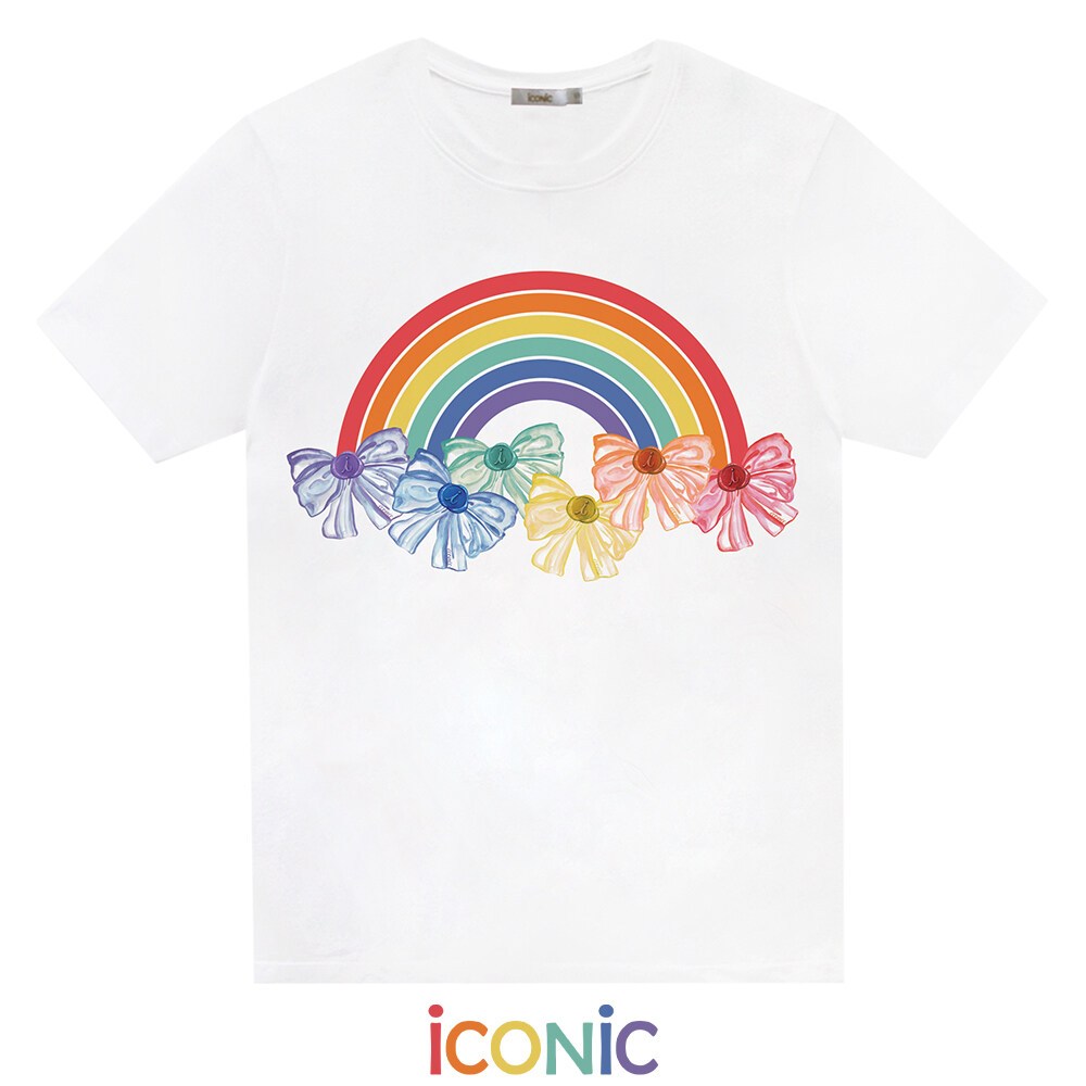 iCONiC RAINKNOT T-SHIRT #6513 เสื้อยืด พิมพ์ลาย สีรุ้ง