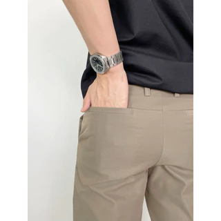 กางเกงขาเต่อผ้าชิโน่ Chino เนื้อผ้า Cotton Premium ผ้ายืดเบาสบาย ความยาว 35“ ทรงกระบอกเล็ก