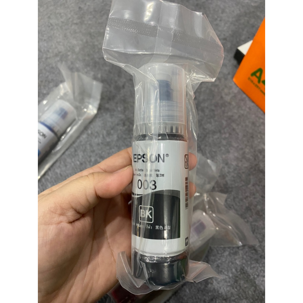 (พร้อมกล่อง BOX)EPSON 003 4 สี BK, C, M, Y หมึกแท้ 100%/ราคาถูก (L1110,L3100,L3101,L3110,L3150,L3210,L3216,L3250,L5190)
