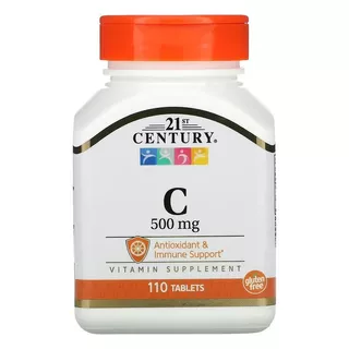 วิตามิน ซี 21st Century Vitamin C with Rose Hips, 500 mg, 110 Tablets เสริมภูมิต้านทาน