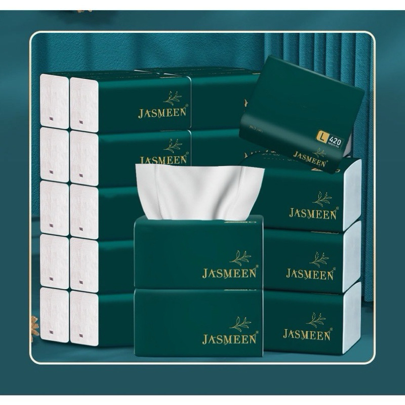 ++แพค 10 ห่อ++ Jasmeen พร้อมส่ง หนา 5 ชั้น 1 ห่อ 420 แผ่น กระดาษทิชชู่ กระดาษชำระ ทิชชู่ยกลัง เหนียว