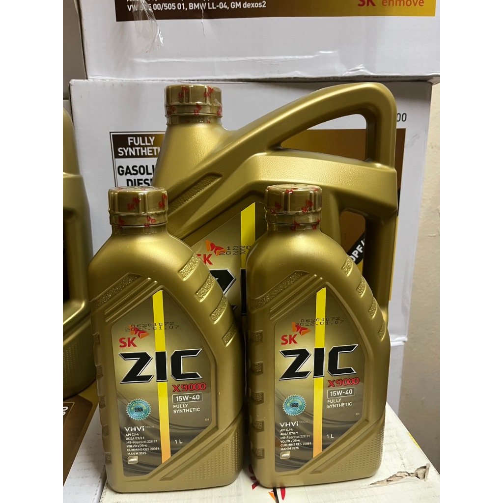 8 ลิตร ZIC X-9000 15W40 CJ4 น้ำมันเครื่องดีเซลสังเคราะห์แท้ 100% SAE 15W40 API CJ-4 / ACEA E7/E9 ขนาด 6+2 ลิตร (0000209