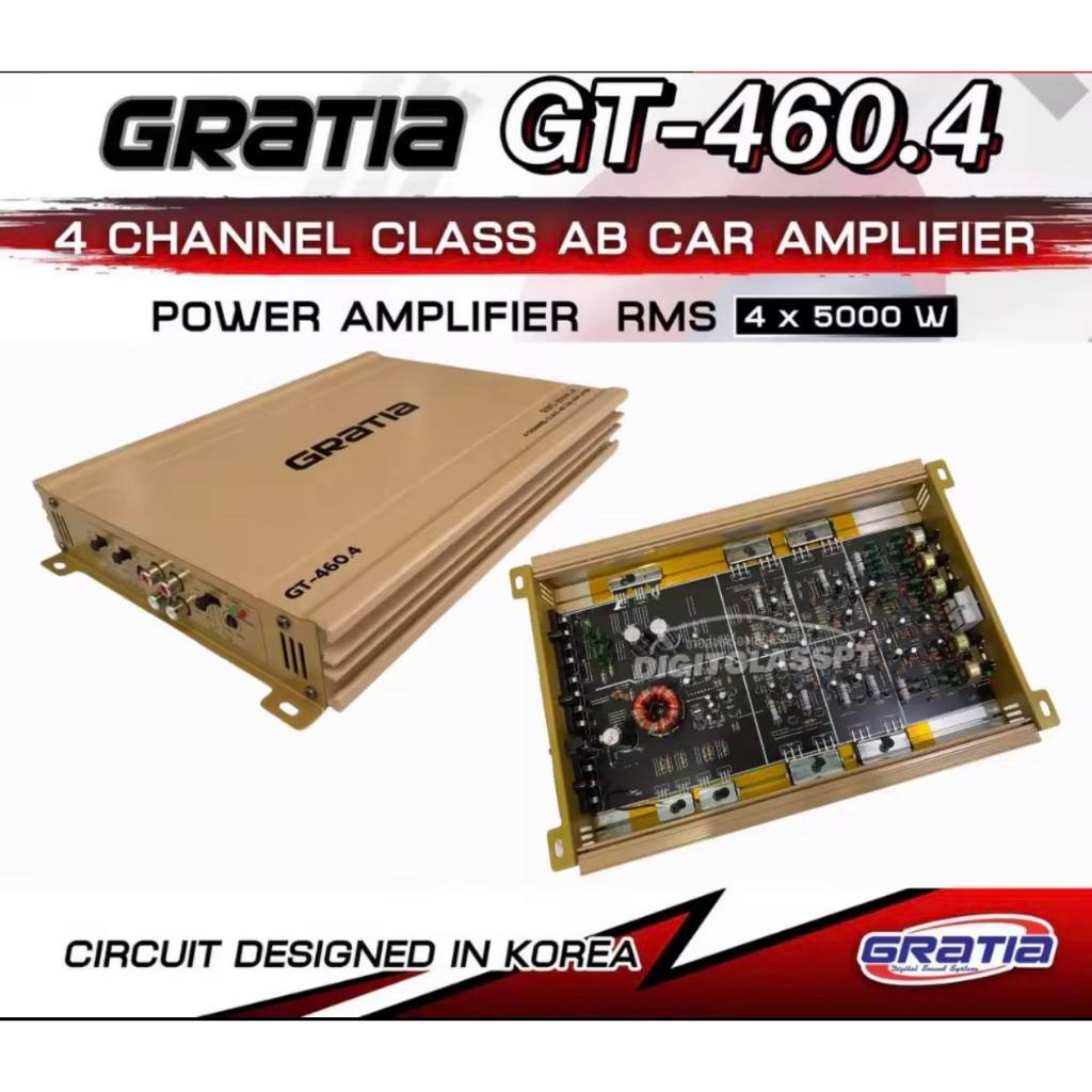 GT-460.4  พาวเวอร์ขับเสียงกลาง Class AB กำลังขับสูงสุด 500X4เสียงกลางเด่น ใสและละเอียด ฟังเพาะ เครื่องเสียงรถยนต์