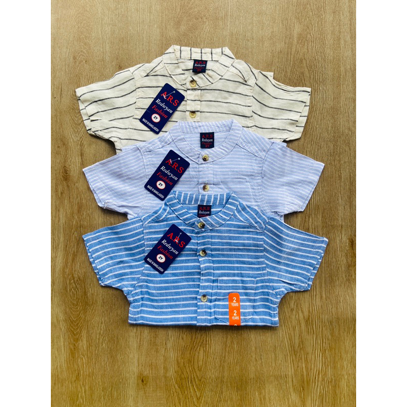 เสื้อเชิ้ตคอจีนเด็ก2-12Y(พร้อมส่ง)