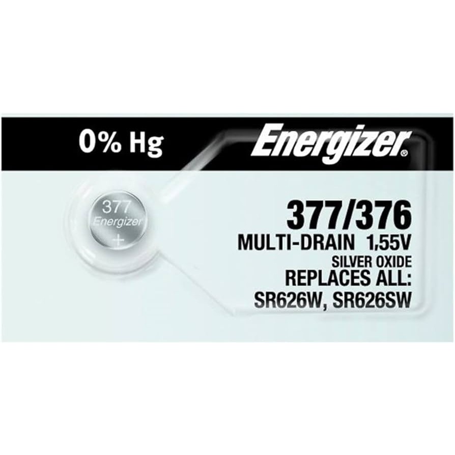 Energizer ถ่านกระดุม 377, 377/376, SR626SW 1.55V 1 ก้อน ของใหม่ ของแท้ Made in Japan