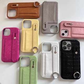 [i15] ส่งจากไทย 🌈8สี PC444 เคสหนังบัตร+สาย เคสใส่บัตร 2ชั้น เคสไอโฟน สำหรับ IPHONE รุ่น i11-15Promax
