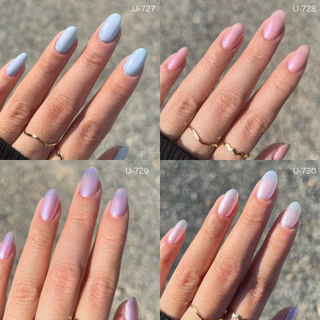 สีมุกประกายชิมเมอร์ (ไม่อบ) U-DELI Shimmer Pearl Vegan สีประกายมุก สีทาเล็บกึ่งเจล U727-U730 Group