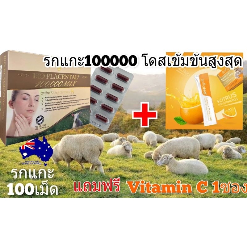 รกแกะ100000 เข้มข้นสูงสุด หมดอายุ 07/2027  bio sheep placental รกแกะ sheep placenta wealthy รกแกะเม็