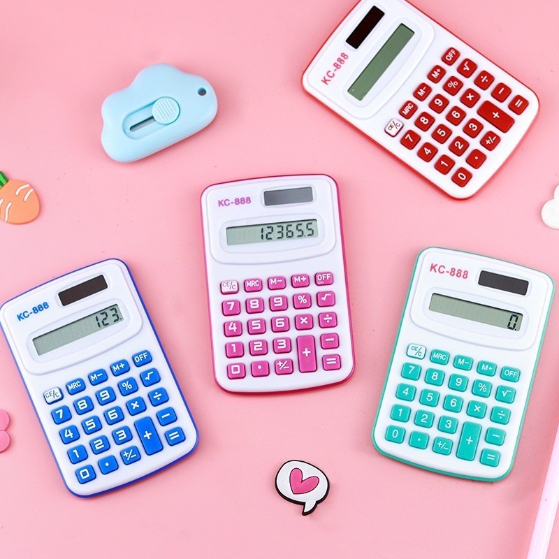 เครื่องคิดเลขพกพา 8 digits ตัวหมี สีพาสเทล น่ารัก อุปกรณ์การเรียน