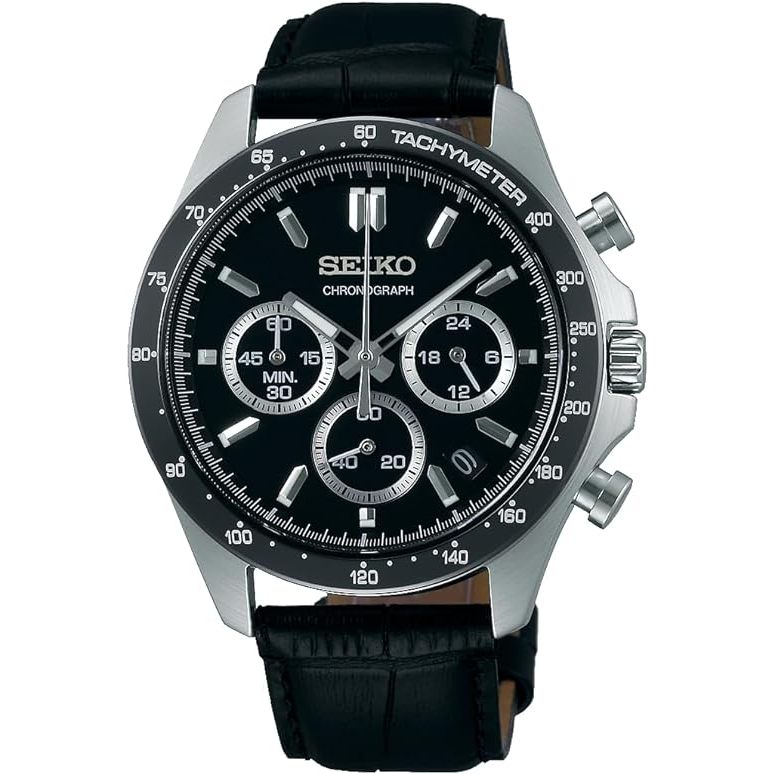 [นาฬิกา Seiko] นาฬิกา Seiko Selection Quartz Chronograph (3 ตาแนวนอน) SBTR021 Men's Black