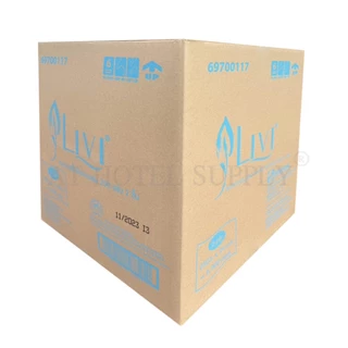 Livi กระดาษเช็ดมือ หนา 2 ชั้น บรรจุ 250 แผ่น จำนวน 24 ห่อ, 1 ลัง ผลิตจากเยื่อกระดาษบริสุทธิ์ 100%